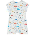 Baby Boys White City Romper, 1, hi-res